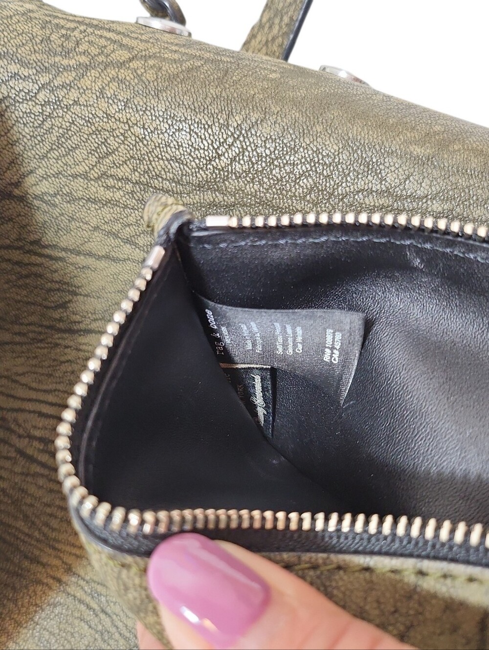 Rag & Bone Atlas shoulder bag in a military green textured leather - Picture 14 of 16